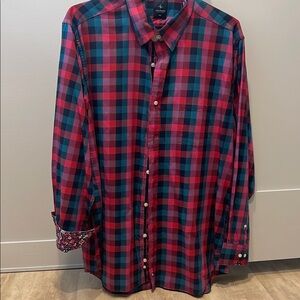 Men's Checkered Shirt - Red and Blue